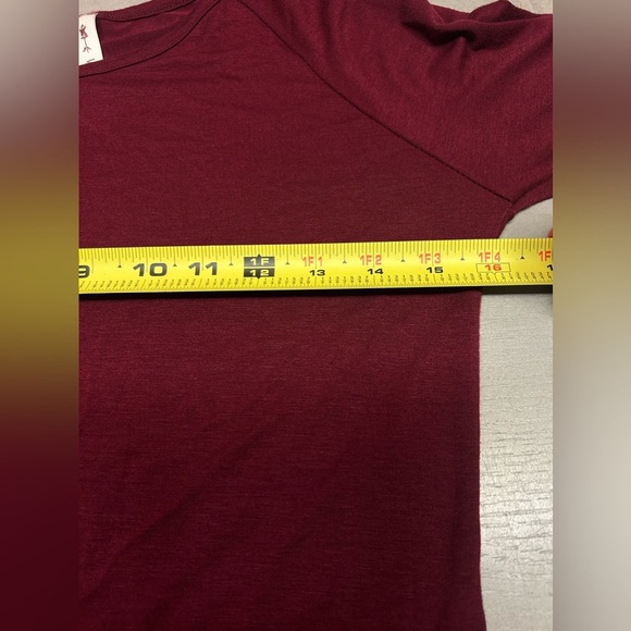 Vanilla‎ Bay Women's Long Sleeve Ruched Top, Burgundy, Small - Picture 6 of 9